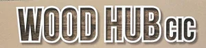 writing on a piece of wood, Wood Hub CIC